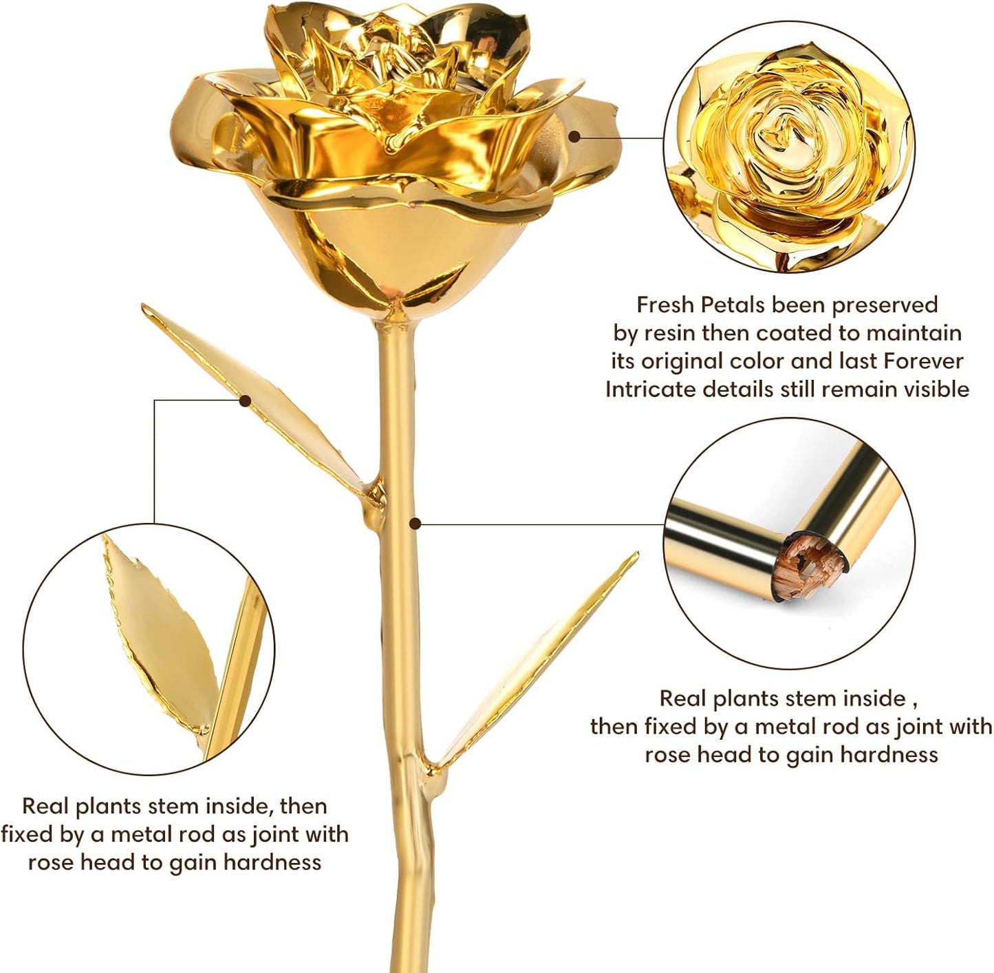24K Dipped Golden Real Rose-Gifts for Her