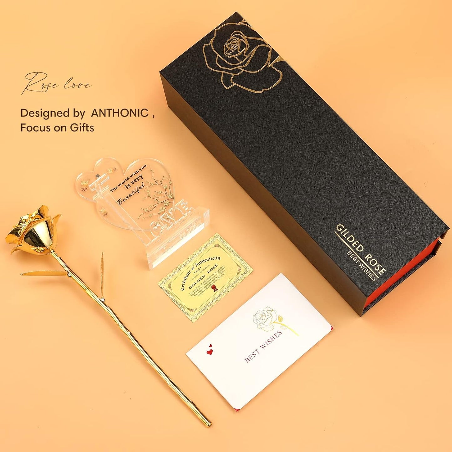 24K Dipped Golden Real Rose-Gifts for Her